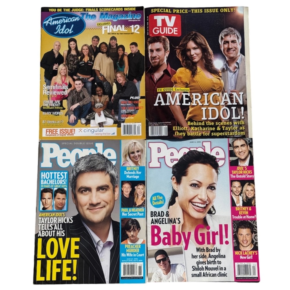 People TV Guide American Idol Magazine Lot 2006 Taylor Hicks Angelina Jolie 4pk